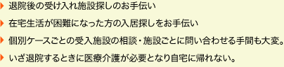 退院後の質問